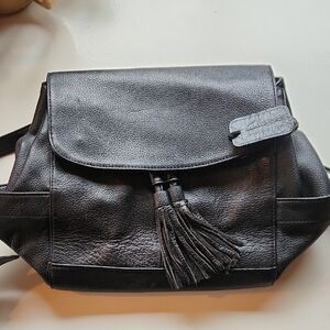 Clarks Black Leather Tassel Backpack - Women’s Everyday Crossbody